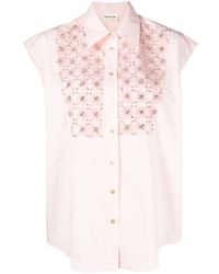 P.A.R.O.S.H. - Rhinestone-embellished Cotton Shirt - Lyst