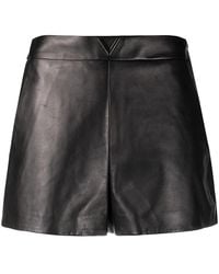 Valentino Garavani - High-Waist Leather Shorts - Lyst