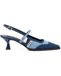 CAREL PARIS - Cecile Bicolor Denim Slingback Pumps - Lyst