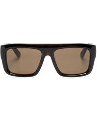 Gucci - Eckige Sonnenbrille Mit Logo-Gravur - Lyst