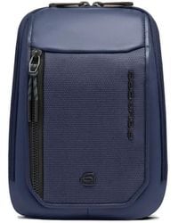 Piquadro - Leather-Trim Crossbody Bag - Lyst