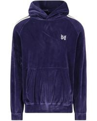 Needles - Logo-Embroidered Striped Hoodie - Lyst