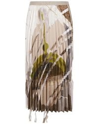 JNBY - Abstract-Print Pleated A-Line Midi Skirt - Lyst