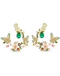 Anabela Chan - 18Kt Vermeil Butterfly Garland Multi-Stone And Diamond Clip-On Earrings - Lyst