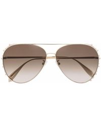 Alexander McQueen - Spike-stud Pilot-frame Sunglasses - Lyst