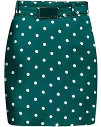 ROWEN ROSE - Polka-Dots Belted Mini Skirt - Lyst