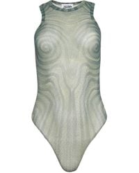 Jean Paul Gaultier - Body de malla con estampado en espiral - Lyst