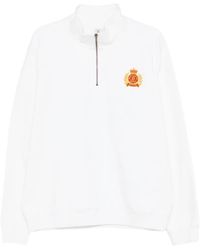 Sporty & Rich - Zip-Up Logo-Patch Sweatshirt - Lyst