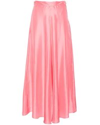 forte_forte - A-Line Silk Midi Skirt - Lyst
