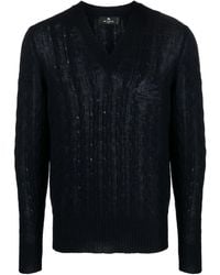 Etro - Logo-Embroidered Cashmere Jumper - Lyst