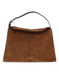 Orciani - Midi Trinity Peach Oro Suede Tote Bag - Lyst