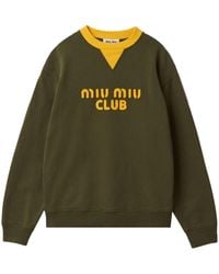 Miu Miu - Katoenen Sweater Met Geborduurd Logo - Lyst