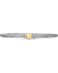 David Yurman - 18K Rose And Sterling Cable Collectibles Heart Bracelet (3Mm) - Lyst