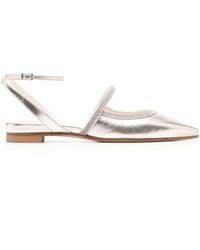 Peserico - Punto Luce-chain Leather Ballerina Shoes - Lyst