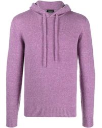 Roberto Collina - Knitted Drawstring Hoodie - Lyst