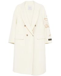 ERMANNO FIRENZE - Floral-Embroidered Double-Breasted Coat - Lyst