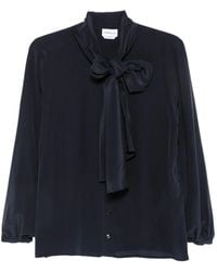 Marella - Pussy-Bow Silk Shirt - Lyst