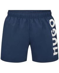 HUGO - Logo-Print Swim Shorts - Lyst