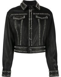 Philipp Plein - Leather Skull Biker Jacket - Lyst