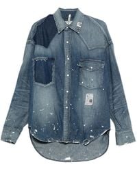Maison Mihara Yasuhiro - Paint-Splatter Patchwork Denim Shirt - Lyst