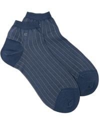 ZEGNA - Pinstriped Ankle Socks - Lyst