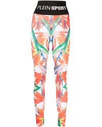 Philipp Plein - Leggings Mit Blumen-Print - Lyst