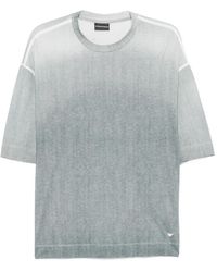 Emporio Armani - Ombré-Effect Logo-Plaque T-Shirt - Lyst