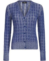 Etro - Cable-knit Wool Cardigan - Lyst