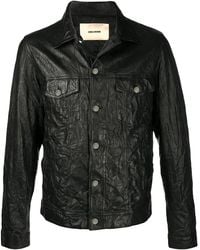 Zadig & Voltaire - Veste Base En Cuir À Effet Froissé - Lyst