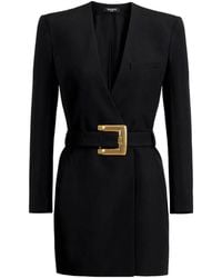 Balmain - Short Belted Dress - Lyst
