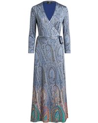 Etro - Vestido cruzado con motivo de cachemira - Lyst