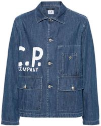 C.P. Company - Veste en jean à logo imprimé - Lyst