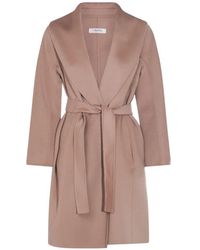 Max Mara - Belted Shawl-Collar Coat - Lyst