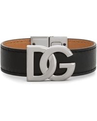Dolce & Gabbana - Armband Aus Kalbsleder Mit Dg-Logo - Lyst