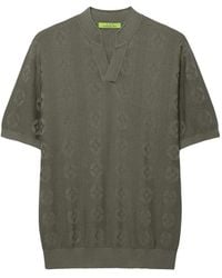 Shanghai Tang - Coin Jacquard-Knit Silk Polo Shirt - Lyst