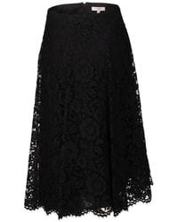 Valentino Garavani - Floral Lace Midi Skirt - Lyst