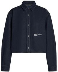 KARL LAGERFELD - Long-Sleeve Denim Shirt - Lyst