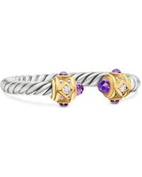 David Yurman - 18Kt And Sterling Renaissance Amethyst And Diamond Ring (2.3Mm) - Lyst