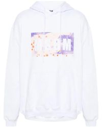 MSGM - Graphic-Print Cotton Sweatshirt - Lyst