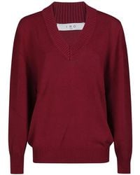 IRO - Ribbed-Trim V-Neck Sweater - Lyst