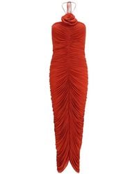 Magda Butrym - Floral-Appliqué Ruched Maxi Party Dress - Lyst