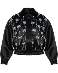 ANOUKI - Crystal-Embellished Bomber Jacket - Lyst