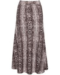 Cara Cara - Sandra Snake-Print Midi Skirt - Lyst