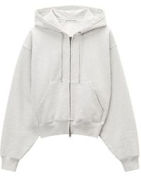 Alexander Wang - Rhinestone-Drawcord Zip-Up Hoodie - Lyst
