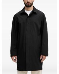 KARL LAGERFELD - Logo-Plaque Concealed-Fastening Single-Breasted Coat - Lyst
