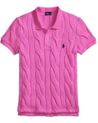 Polo Ralph Lauren - Cable-Knit Cotton Polo Shirt - Lyst