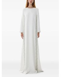 Dina Melwani - Crystal-Trim Long-Sleeve Maxi Dress - Lyst