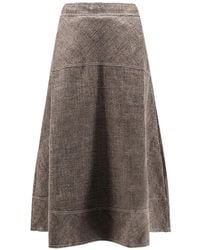 Soeur - Janelle Contrast-Stitch Midi Skirt - Lyst