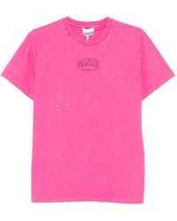 Ganni - Washed Effect T-Shirt - Lyst