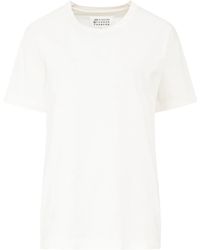 Maison Margiela - Reverse Cotton T-shirt With Backward Logo Embroidery - Lyst
